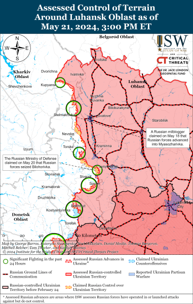 Mappa delle operazioni militari del 22 maggio 2024 - la situazione al fronte