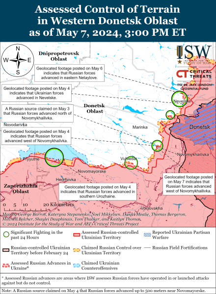 Mappa delle operazioni militari per l'8 maggio 2024 - la situazione al fronte