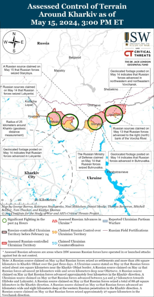 I russi nella regione di Kharkov sono avanzati a non più di 8 km dal confine ISW