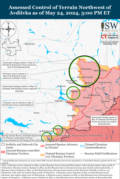 Mappa delle operazioni militari al 25 maggio 2024 - situazione al fronte