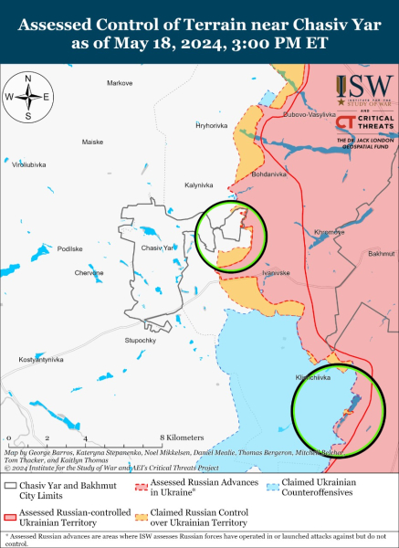 Mappa delle operazioni militari del 19 maggio 2024 - situazione al fronte