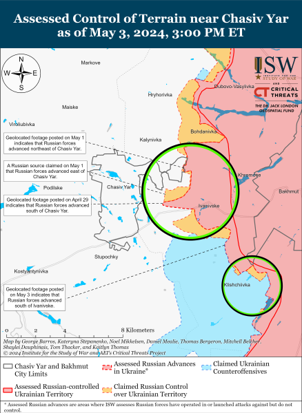 Mappa delle operazioni militari del 4 maggio 2024 - situazione al fronte