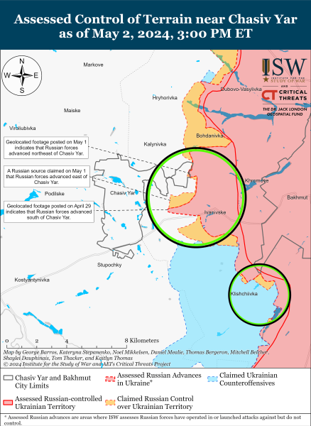 Mappa delle operazioni militari per il 3 maggio 2024 - la situazione al fronte