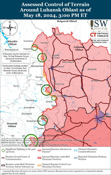 Mappa delle operazioni militari al 19 maggio 2024 - situazione al fronte 