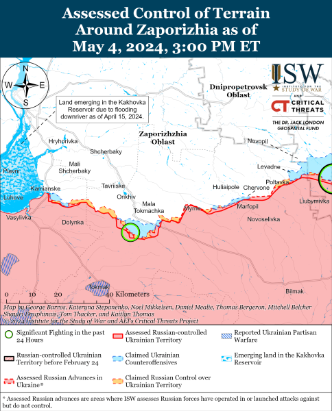 Mappa delle operazioni militari del 5 maggio 2024 - situazione al fronte