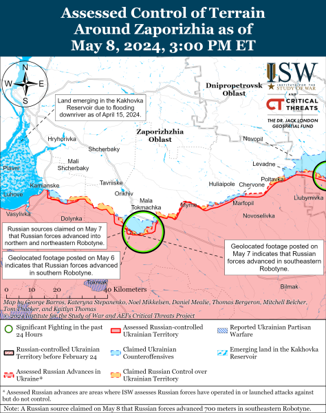 Mappa delle operazioni militari del 9 maggio 2024 - situazione al fronte