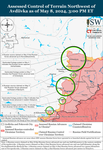 Mappa delle operazioni militari del 9 maggio 2024 - situazione al fronte