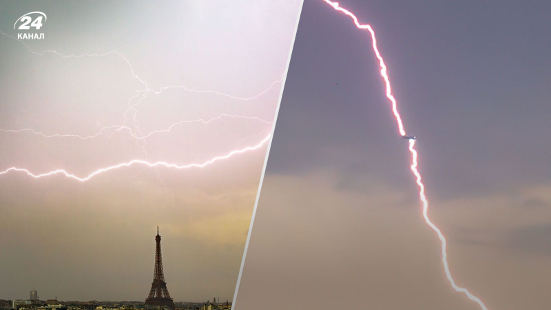 A Parigi, un fulmine ha colpito un aereo che sorvolava la Torre Eiffel: riprese impressionanti