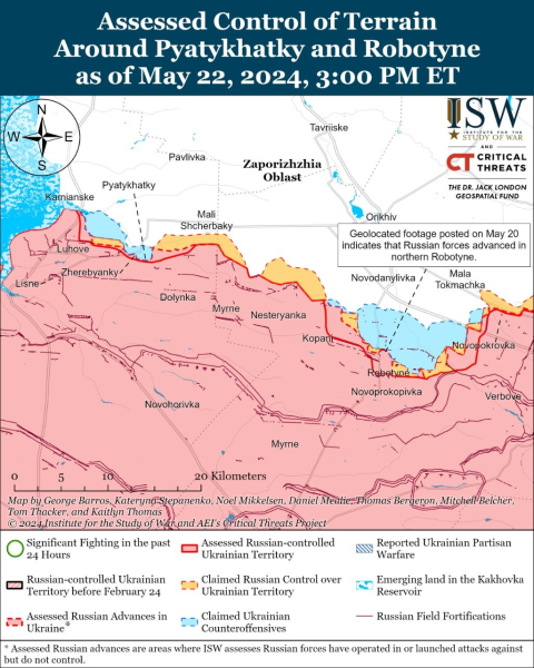 Mappa delle operazioni militari del 23 maggio 2024 - situazione al fronte 