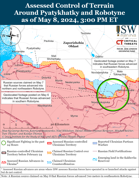 Mappa delle operazioni militari per il 9 maggio 2024 - situazione al fronte