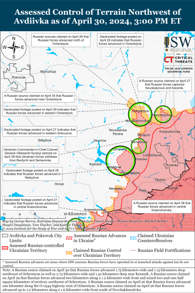 Mappa delle operazioni militari al 1 maggio 2024 - situazione al fronte