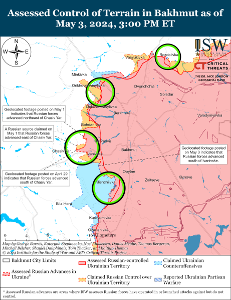 Mappa delle operazioni militari del 4 maggio 2024 - situazione al fronte