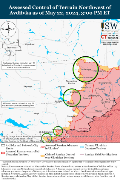 Mappa delle operazioni militari per il 23 maggio 2024 - situazione al fronte