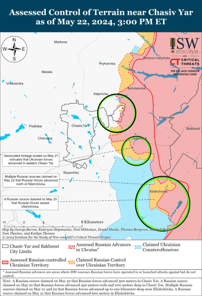 Mappa delle operazioni militari per il 23 maggio 2024 - situazione al fronte