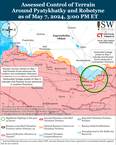 Mappa delle operazioni militari dell'8 maggio 2024 - situazione al fronte