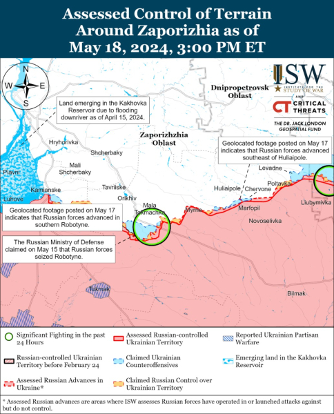 Mappa delle operazioni militari per il 19 maggio 2024 - situazione al fronte