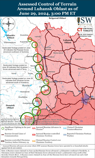 Mappa delle operazioni militari al 30 giugno 2024 - situazione al fronte