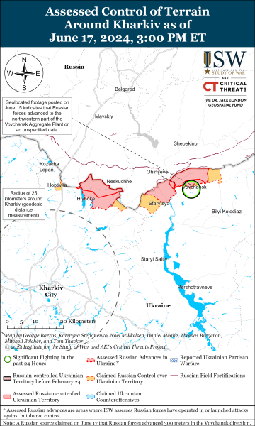 Mappa delle operazioni militari del 18 giugno 2024 - la situazione sul fronte