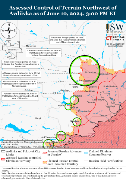 Mappa delle operazioni militari all'11 giugno 2024 - situazione al fronte