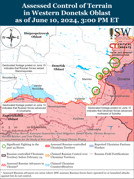 Mappa delle operazioni militari all'11 giugno 2024 — situazione al fronte