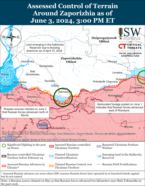 Mappa delle operazioni militari del 4 giugno 2024 - la situazione al fronte