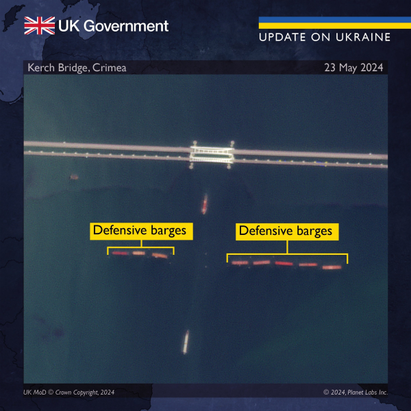 L'intelligence britannica ha mostrato come la Federazione Russa sta cercando di proteggere il ponte di Crimea