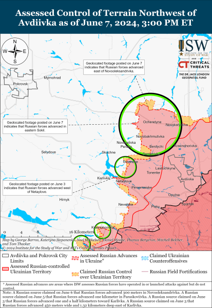 Mappa delle operazioni militari per l'8 giugno 2024 - la situazione a il fronte