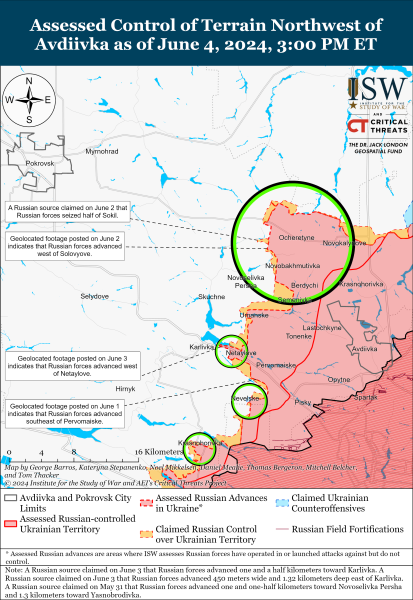 Mappa delle operazioni militari del 5 giugno 2024 - la situazione a il fronte