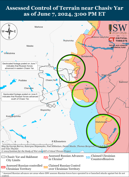 Mappa delle operazioni militari dell'8 giugno 2024 - situazione al fronte