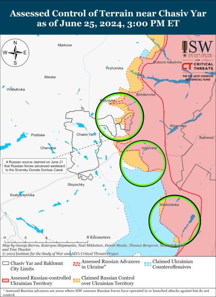 Mappa delle operazioni militari al 26 giugno 2024 - situazione al fronte