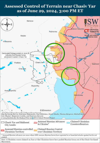 Mappa delle operazioni militari al 30 giugno 2024 - situazione al fronte