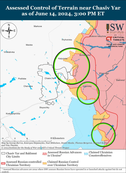 Mappa delle operazioni militari al 15 giugno 2024 - situazione al fronte