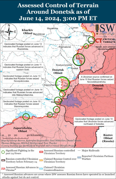 Mappa delle operazioni militari al 15 giugno 2024 - situazione al anteriore