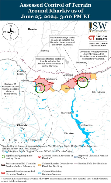 Mappa delle operazioni militari al 26 giugno 2024 - situazione al il fronte