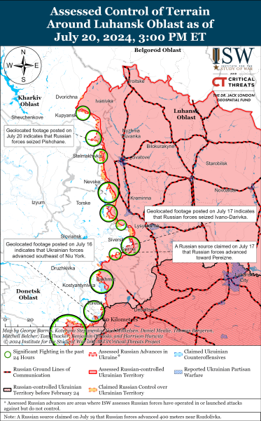 Mappa delle operazioni militari del 21 luglio 2024 - la situazione al fronte 