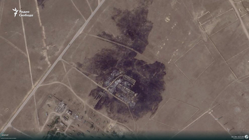 Tracce dell'incendio restano: immagini satellitari che mostrano le conseguenze di un attacco a una base militare russa in Crimea