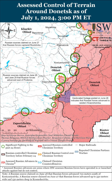 Mappa delle operazioni militari al 2 luglio 2024 — situazione al fronte