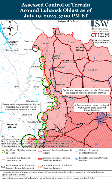 Mappa delle operazioni militari per il 20 luglio 2024 - situazione al fronte