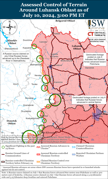 Mappa delle operazioni militari per l'11 luglio 2024 - situazione al fronte 