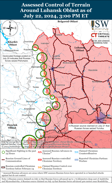 Mappa delle operazioni militari per il 23 luglio 2024 - situazione al fronte 