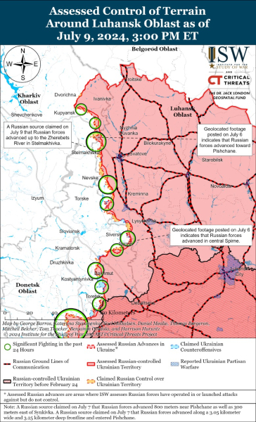 Mappa delle operazioni militari al 10 luglio 2024 - situazione al fronte