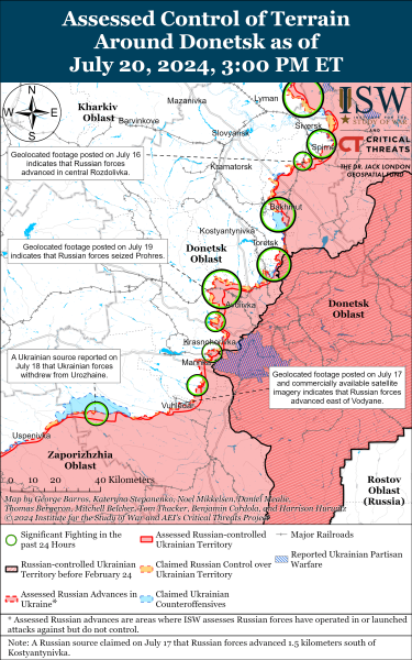 Mappa delle operazioni militari per il 21 luglio 2024 - la situazione al fronte