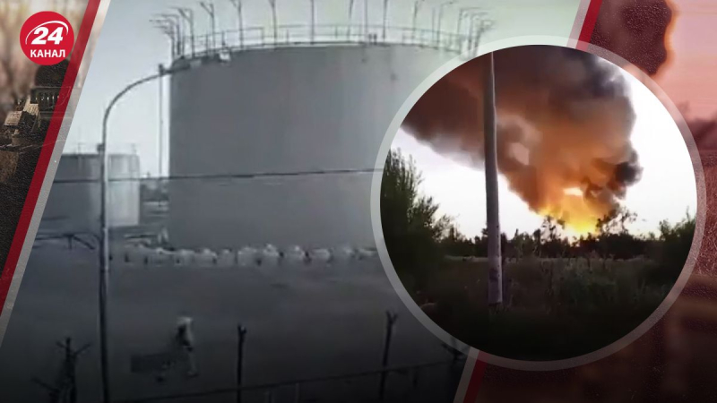 Panico di una guardia di sicurezza e una potente esplosione: il momento dell'attacco a un deposito petrolifero in Russia è stato mostrato online