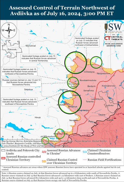 Mappa delle operazioni militari per il 17 luglio 2024 — situazione al fronte