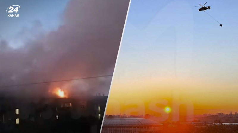 Un grattacielo è bruciato pesantemente a Mosca: un elicottero ha lasciato cadere acqua per diverse ore