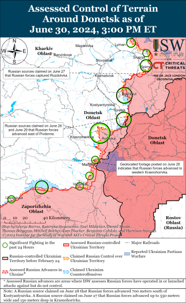 Mappa delle operazioni militari al 1 luglio 2024 — situazione al fronte