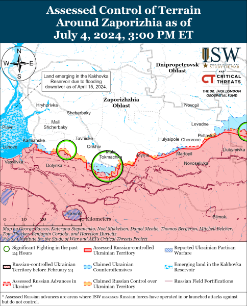 Mappa delle operazioni militari del 5 luglio 2024 - situazione al fronte
