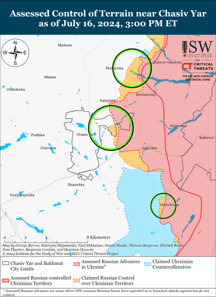Mappa delle operazioni militari al 17 luglio 2024 - situazione al fronte