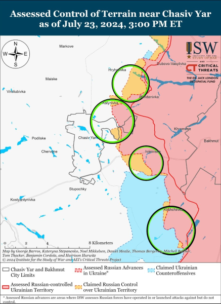 Mappa delle operazioni militari per il 24 luglio 2024 — situazione al fronte