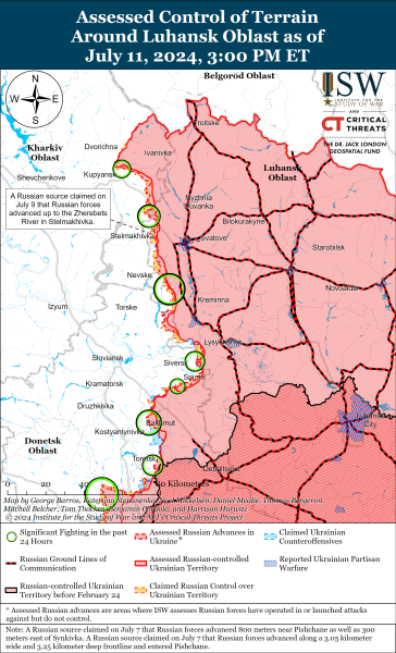 Mappa delle operazioni militari per il 12 luglio 2024 - situazione al fronte